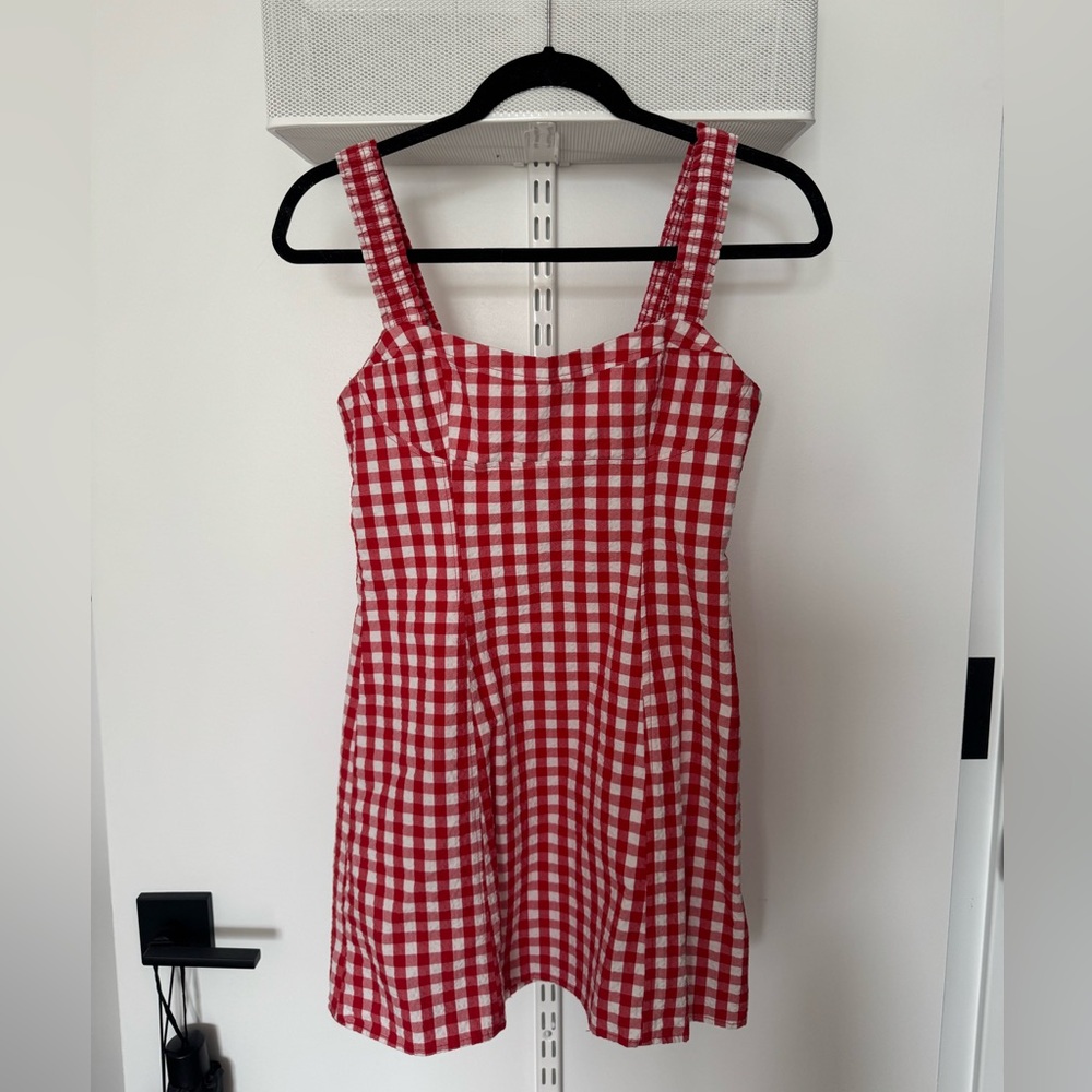 Zara Red and White Checkered Dress